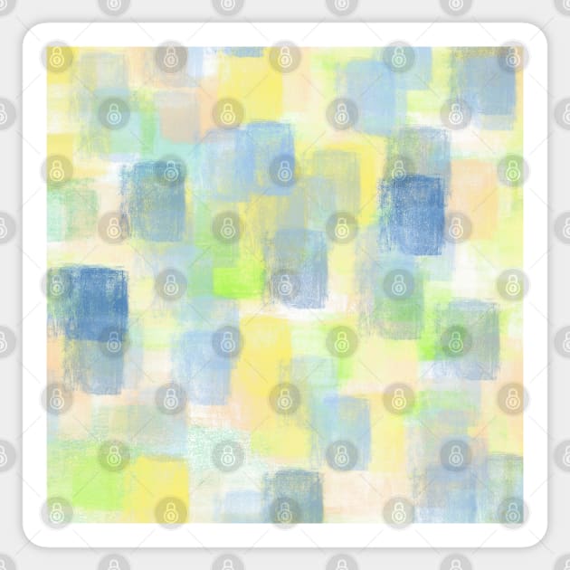 Chalk Block Background Design in Blues and Yellows Sticker by PurposelyDesigned